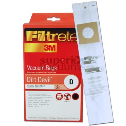 Dirt Devil Paper Bag Microlined Type D Dirt Devil Upright D 3 Pack Sensation Featherlite 3M