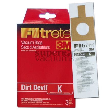 Dirt Devil Paper Bag Type K 3 Pack 3M Trivac With Bi400