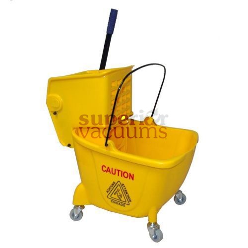 Janitorial Supplies Bucket, 26L With Side Press Wringer Yellow