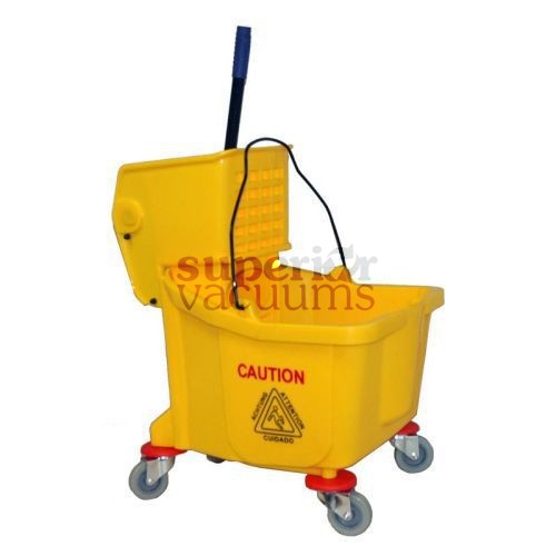 Janitorial Supplies Bucket, 36L With Side Press Wringer Yellow