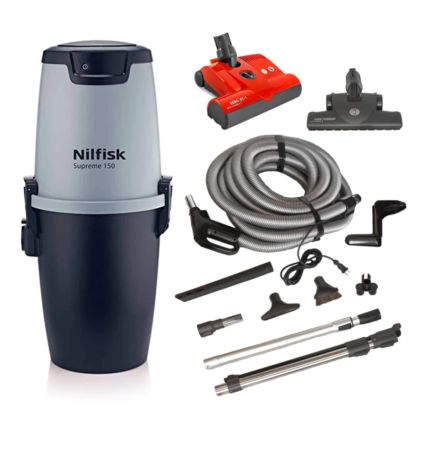 NILFISK SUPREME 150 CENTRAL VACUUM POWER UNIT & SEBO ELECTRIC POWER HEAD KIT